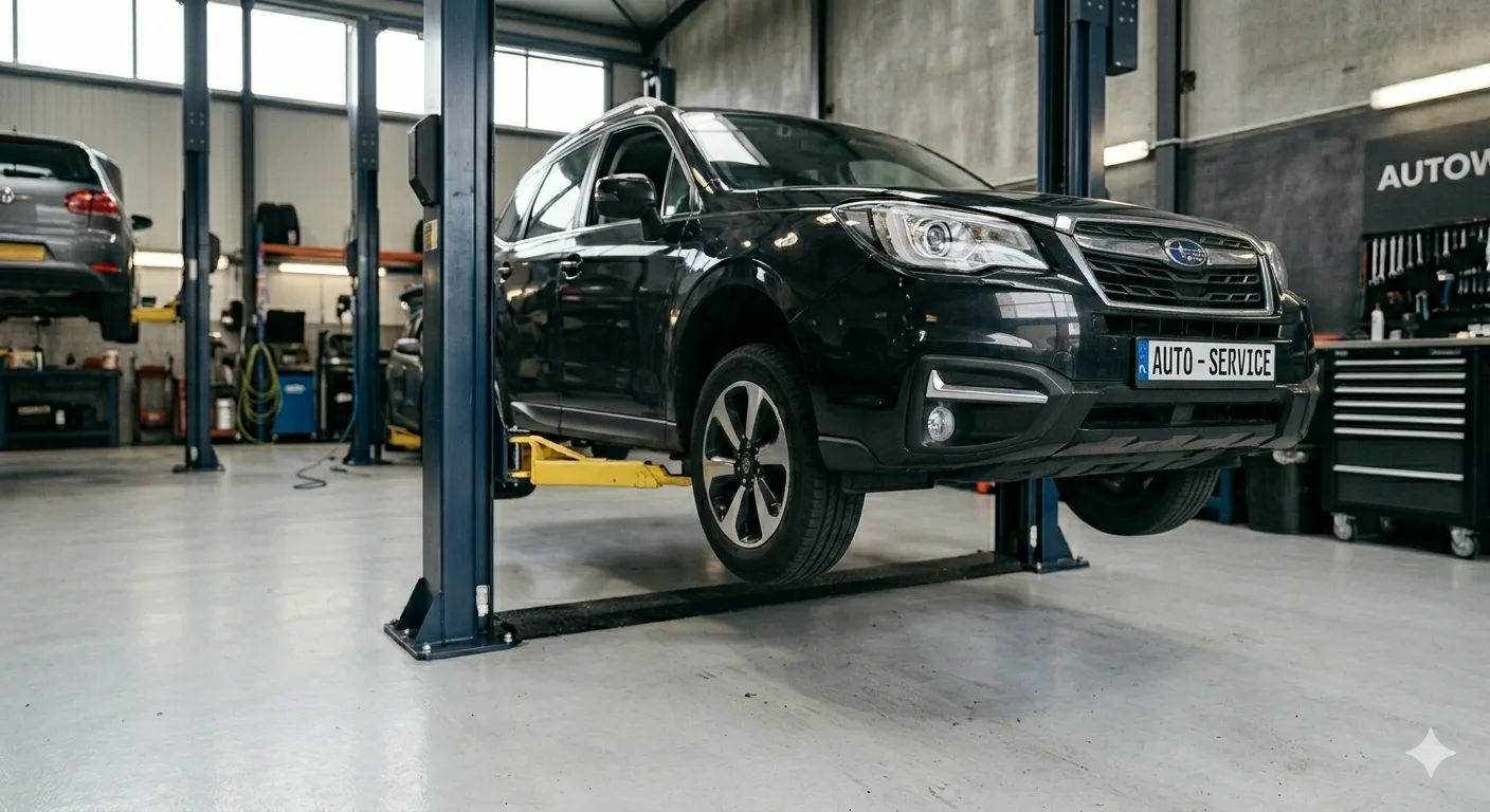 Mechanik montujący oponę na feldze w warsztacie samochodowym